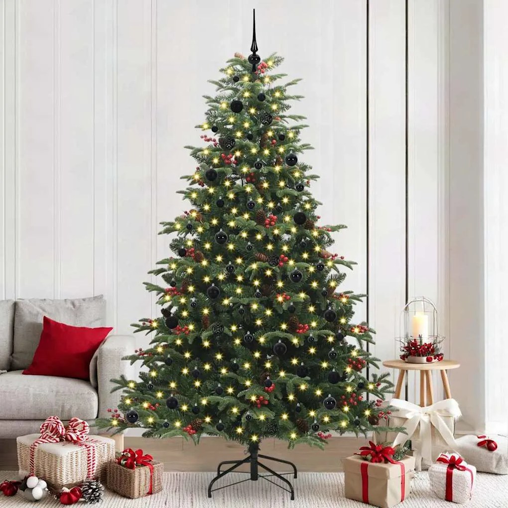 vidaXL Árvore de Natal Artificial Verde 240 cm PVC, Metal e Plástico