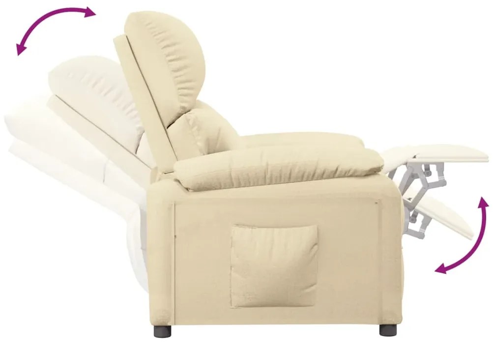 Poltrona reclinável tecido cor creme