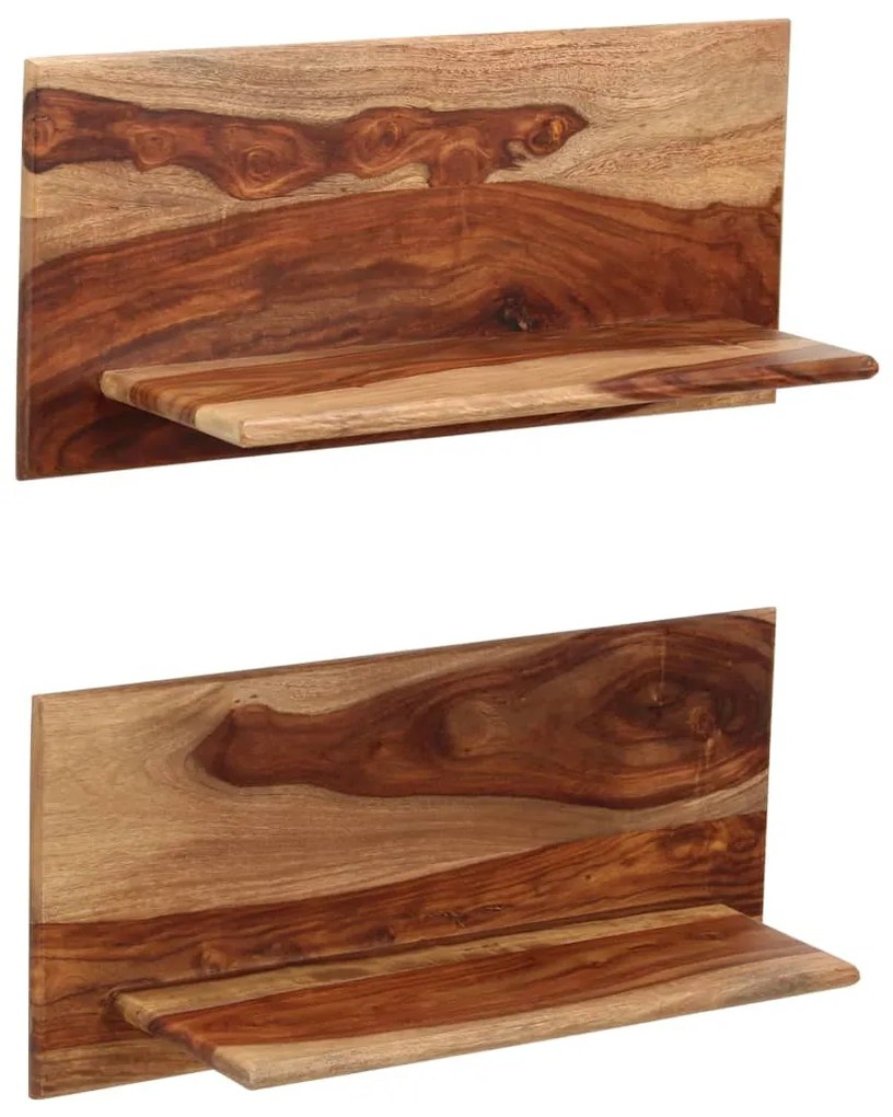 247930 vidaXL Prateleiras de parede 2 pcs 58x26x20cm madeira sheesham maciça