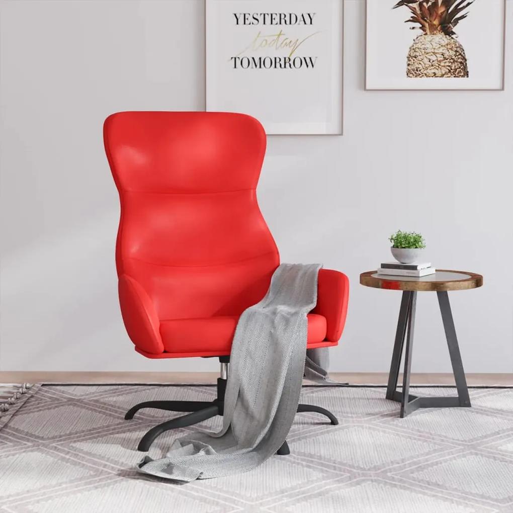 341089 vidaXL Cadeira de descanso couro artificial vermelho