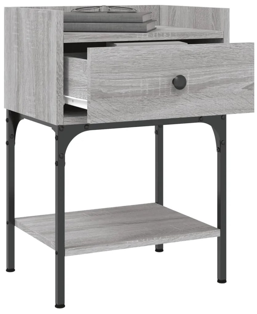 Mesas cabeceira 2pcs 40,5x31x60 deriv. madeira cinza sonoma