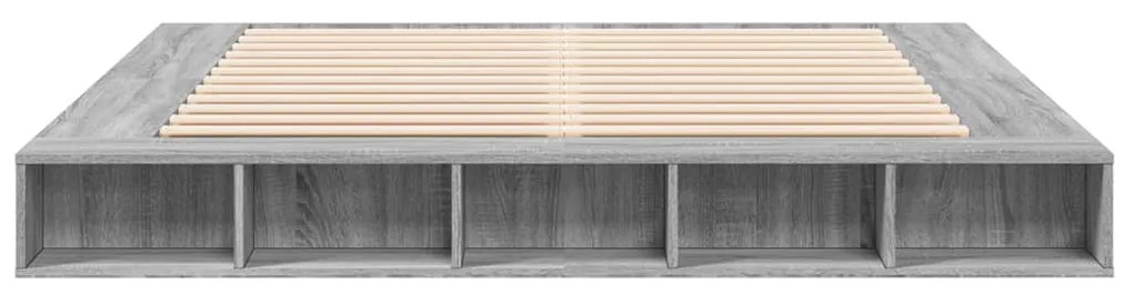 Estrutura de cama 180x200 cm derivados de madeira cinza sonoma
