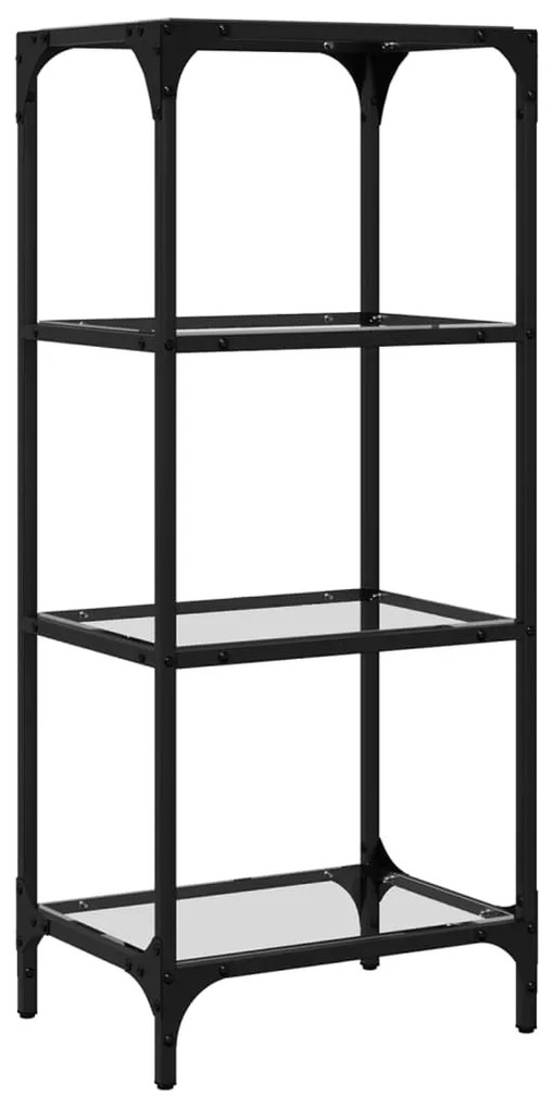 Unidade prateleiras c/ tampo vidro transparente 40x30x95 cm aço