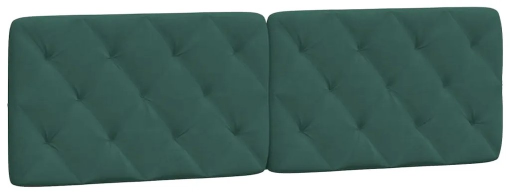 Estrutura de cama c/ luzes LED 160x200 cm veludo verde-escuro