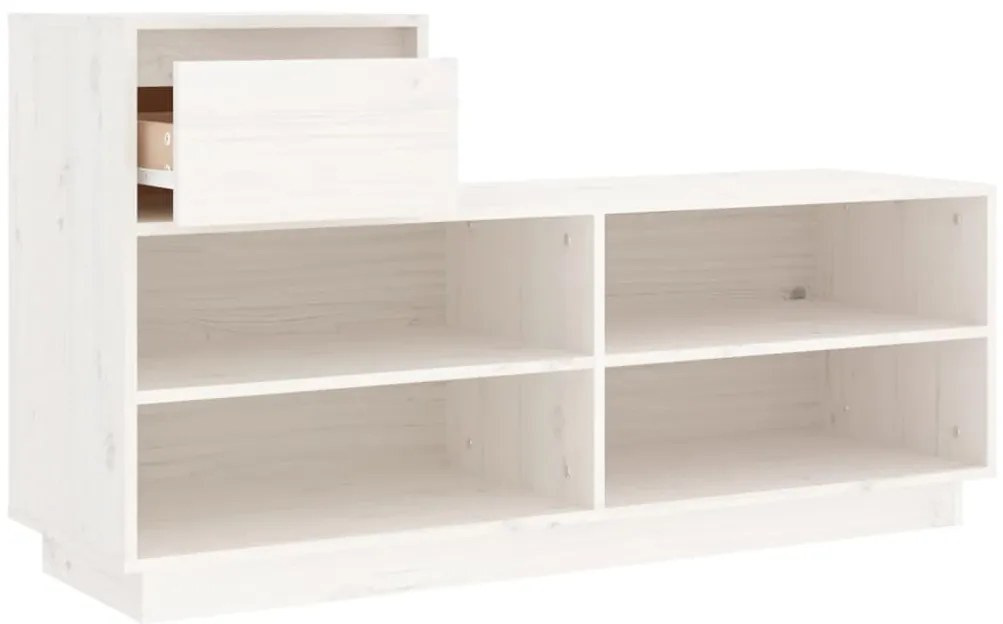 Sapateira 110x34x61 cm madeira de pinho maciça branco