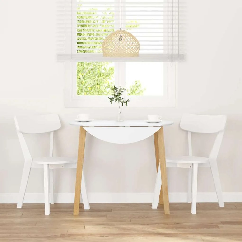 Cadeiras de jantar 2 pcs madeira de seringueira maciça branco