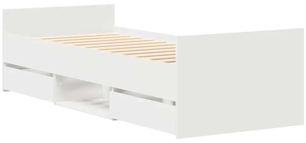 Estrutura de cama c/ painéis cabeceira e pés 90x200 cm branco