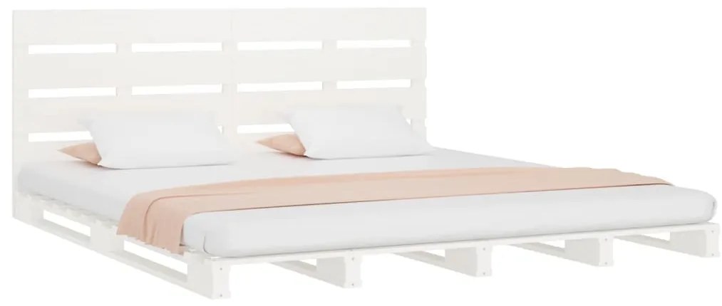 Cama sem colchão 180x200 cm madeira de pinho maciça branco