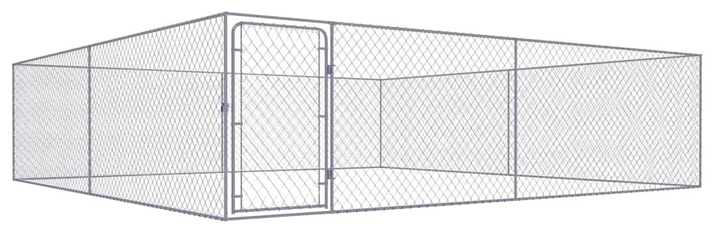 vidaXL Canil de exterior em aço galvanizado 4x4x1 m