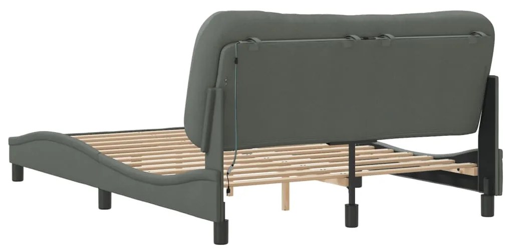 Estrutura de cama com LED sem colchão 120x200 cm tecido
