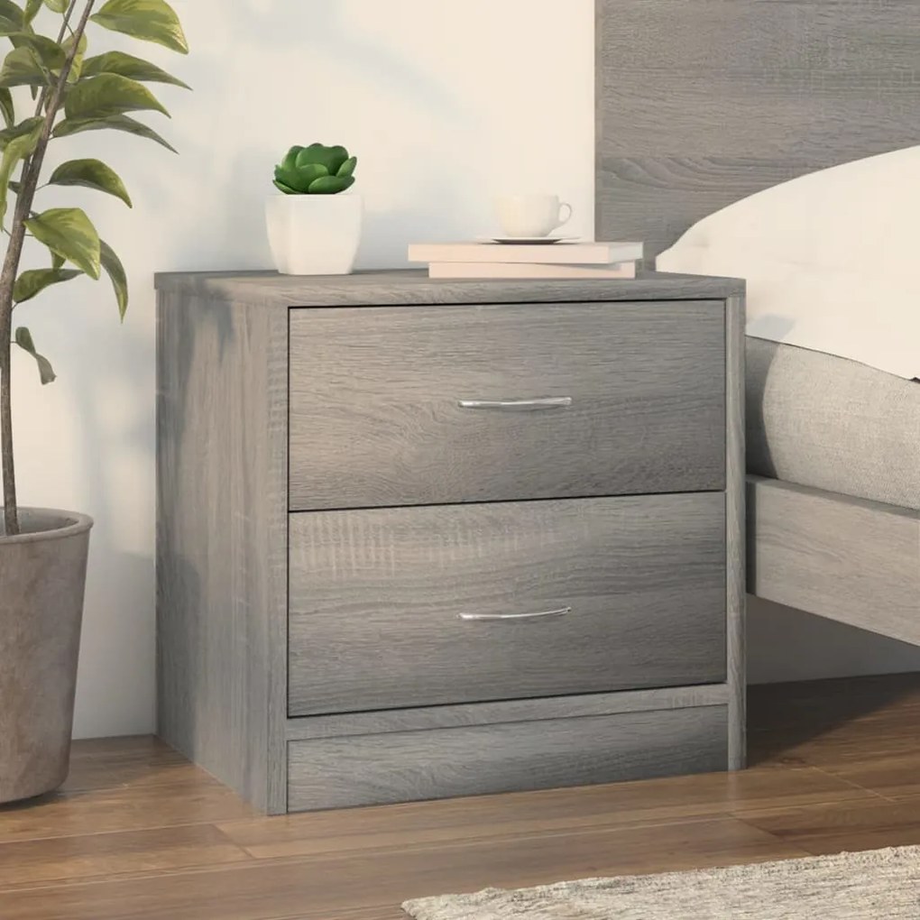 vidaXL Mesa cabeceira 40x30x40 cm derivados de madeira cinzento sonoma