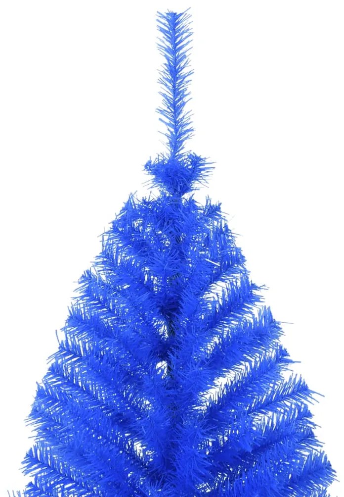 Meia árvore de Natal artificial com suporte 210 cm PVC azul