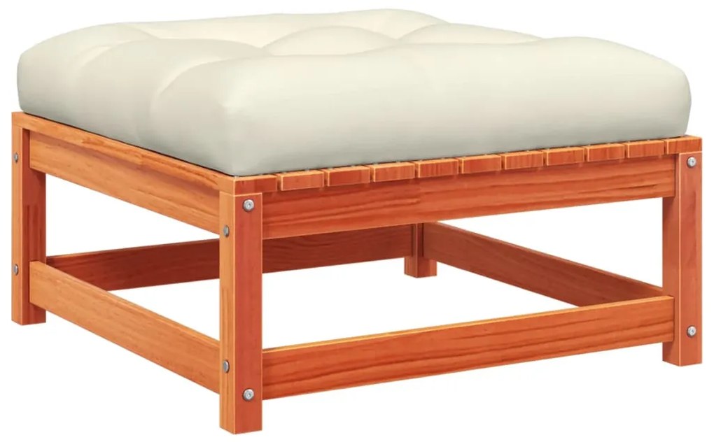 Apoios pés jardim c/ almofadões 2 pcs pinho maciço castanho-mel