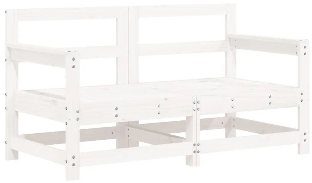 7 pcs conjunto lounge de jardim pinho maciço branco