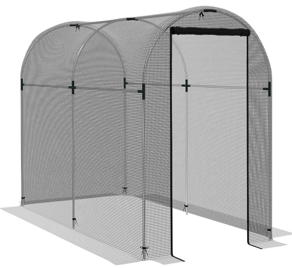 Outsunny Estufa de Cultivo Estufa de Jardim com 1 Porta Suporte e Anti UV para Proteger as Plantas 120x240x188 cm Preto | Aosom Portugal