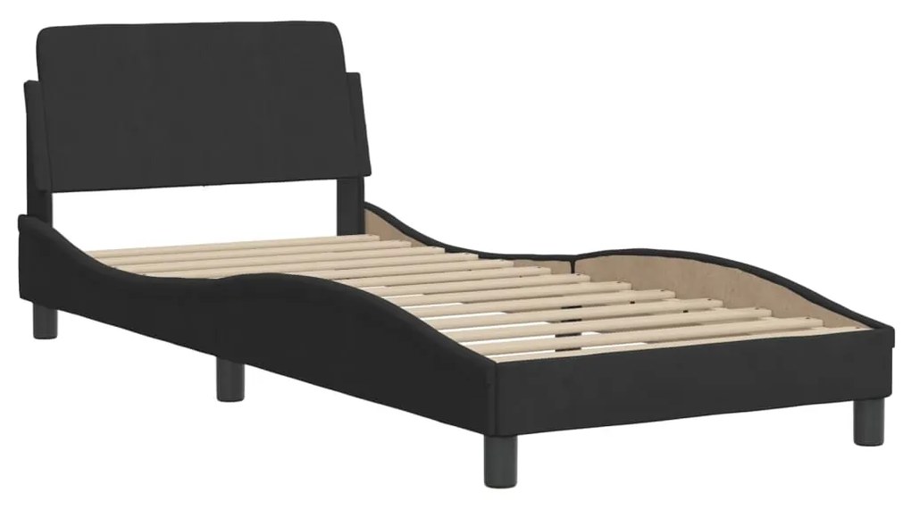 Cama com colchão 90x190 cm veludo preto