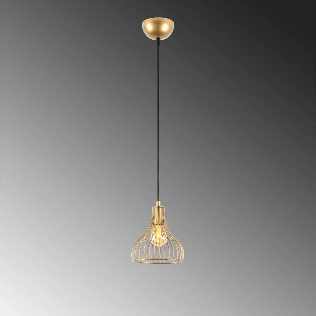 Candeeiro de Teto Telyildo – Dourado Brilhante – 20 x 20 x 117 cm