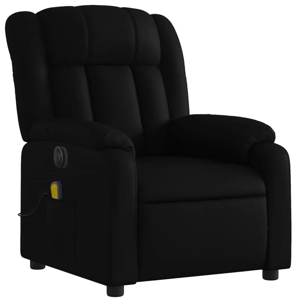 Poltrona massagens reclinável elétrica couro artificial preto