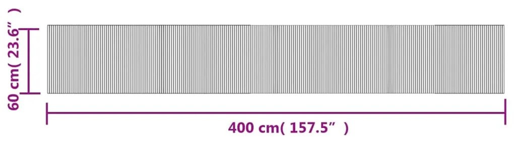 Tapete retangular 60x400 cm bambu preto