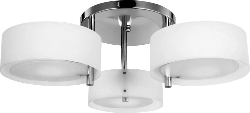 Candeeiro de Teto Moderno Candeeiro Suspenso com Ecrã em Acrílico e Suporte para Lâmpada E27 Ø64x20 cm Branco