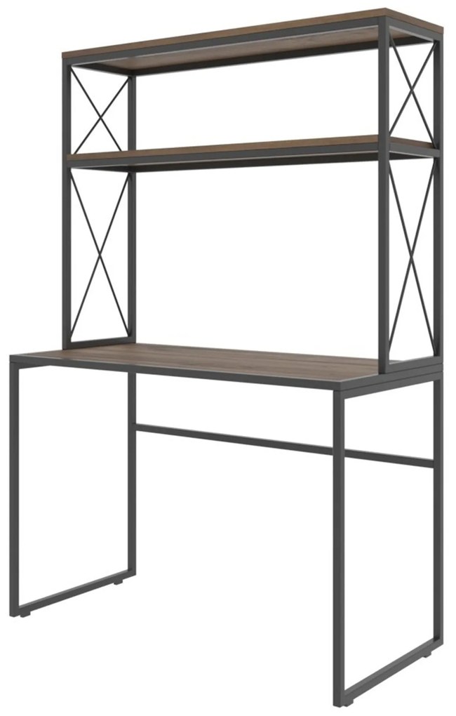 Secretária de Estudo Mercan – Preto e Pinho – 105x75x50 cm