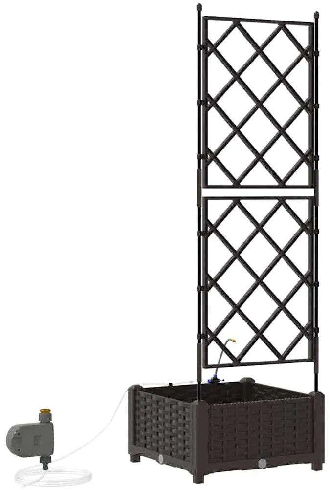 Jardineiras de Jardim 1 pc Castanho 40 x 40 x 126 cm Plástico
