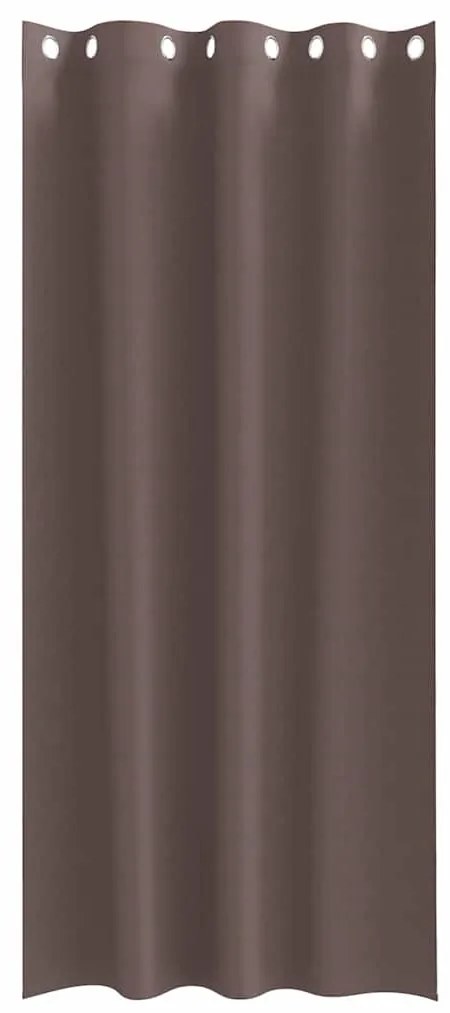 Cortinas 2 pcs Castanho escuro 260 x 140 cm Poliéster