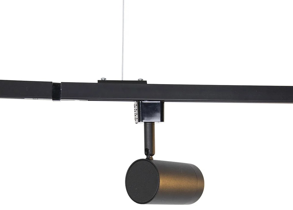 LED Sistema de calha pendente inteligente preto monofásico com 5 GU10 Wi-Fi - Jeana Moderno