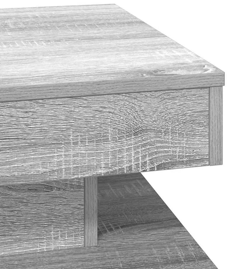 Mesa de centro rotativa a 360 graus 50x50x34,5 cm sonoma cinza