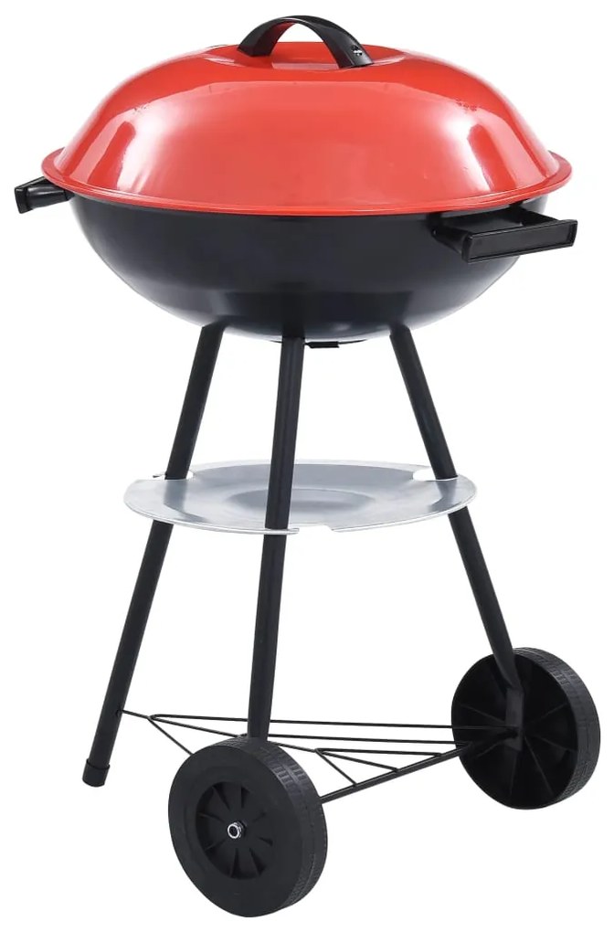 46611 vidaXL Churrasqueira XXL a carvão com rodas 44 cm