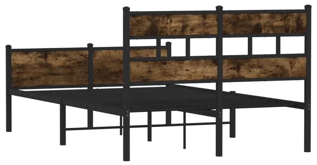 Estrutura de cama s/ colchão derivados madeira carvalho fumado
