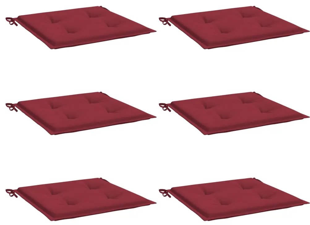 Almofadões p/ cadeiras jardim 6pcs tecido oxford vermelho tinto