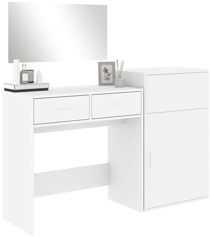 Conjunto de toucador 3 pcs derivados de madeira branco