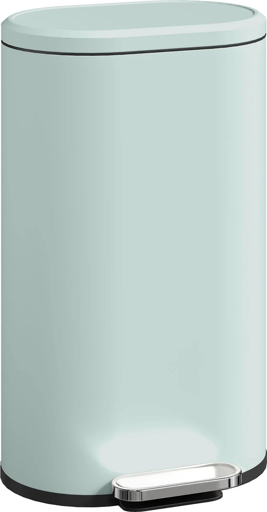 HOMCOM Lixeira para Cozinha 30 Litros, Lixeira de Pedal com Tampa Soft-Close, Pedal em Metal, Verde, 36,5 x 31 x 61 cm | Aosom Portugal