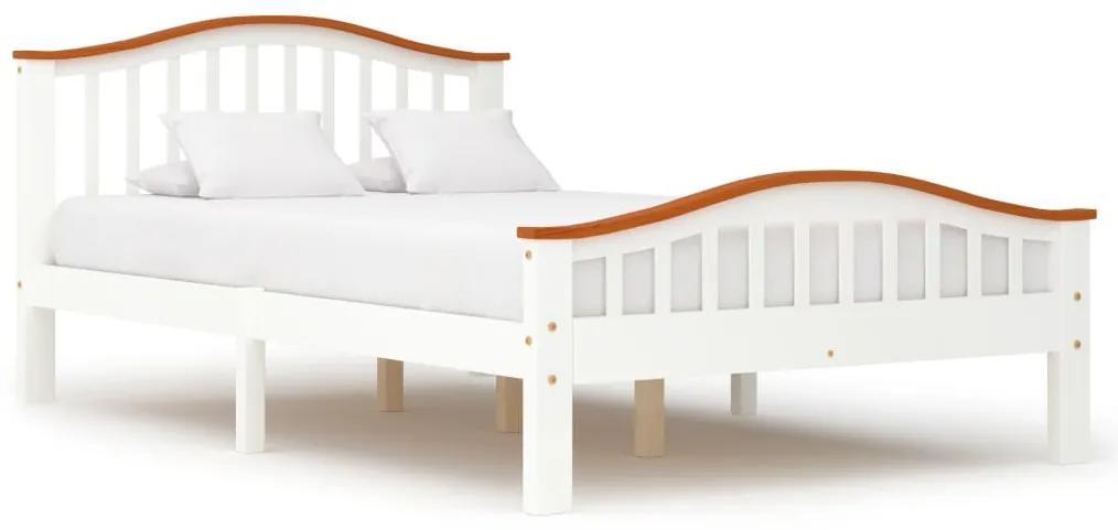 Estrutura de cama pinho maciço 120x200 cm cor branco e carvalho