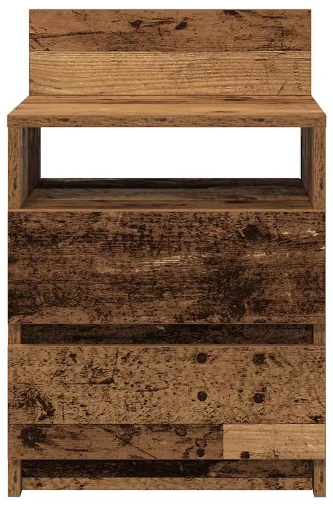 Mesa de cabeceira com 2 gavetas 40x33x60 cm madeira velha