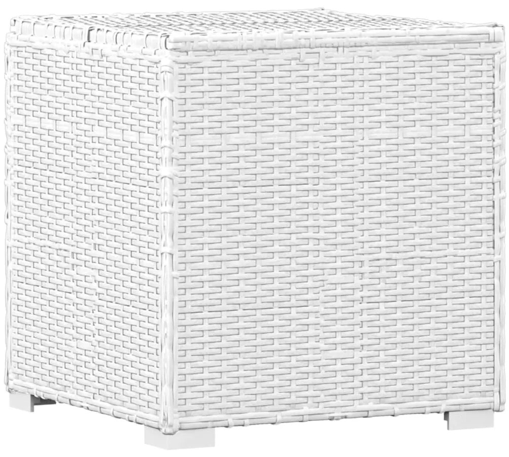 3 pcs espreguiçadeiras jardim c/ mesa de centro vime PE branco