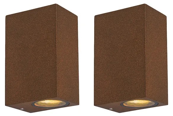Conjunto de 2 Apliques de Parede Industriais Castanho Oxidado 2-luzes IP44 - Baleno Clássico / Antigo,Country / Rústico,Industrial