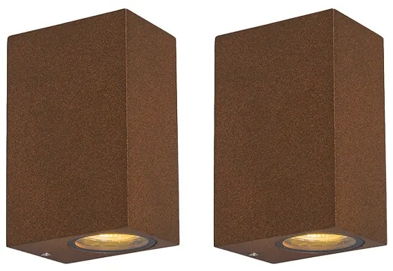 Conjunto de 2 Apliques de Parede Industriais Castanho Oxidado 2-luzes IP44 - Baleno