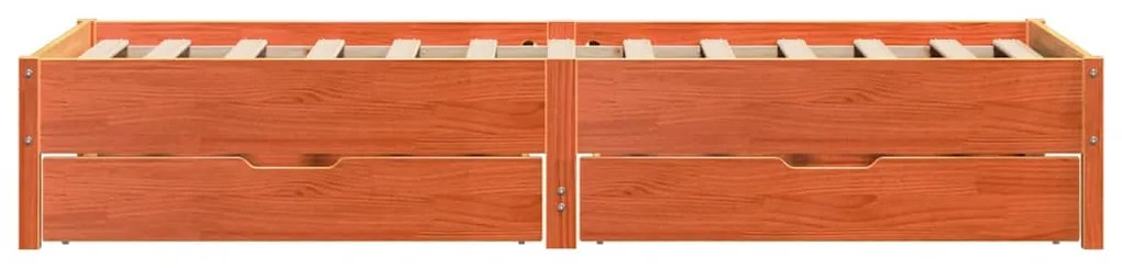 Cama sem colchão 75x190 cm madeira de pinho maciça castanho-mel