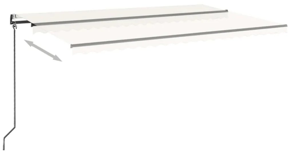 Toldo automático com LED e sensor de vento 500x350 cm cor creme