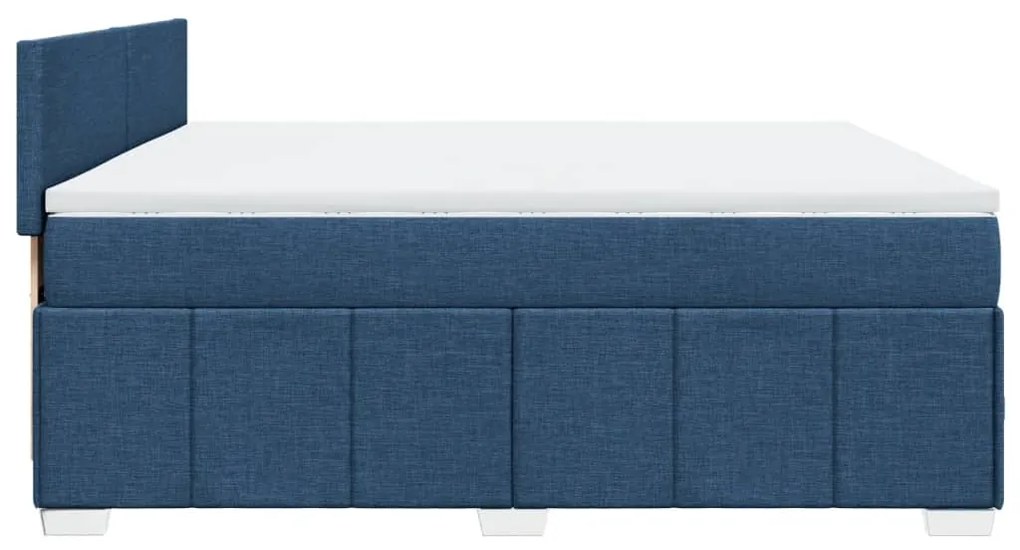 Cama com molas/colchão 180x200 cm tecido azul