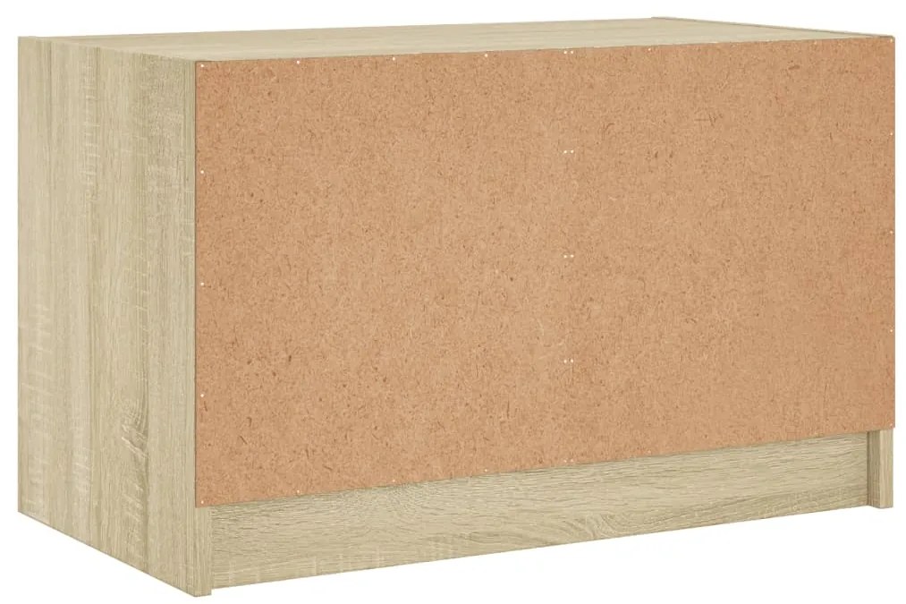 Móvel de TV c/ portas de vidro 68x37x42 cm carvalho sonoma