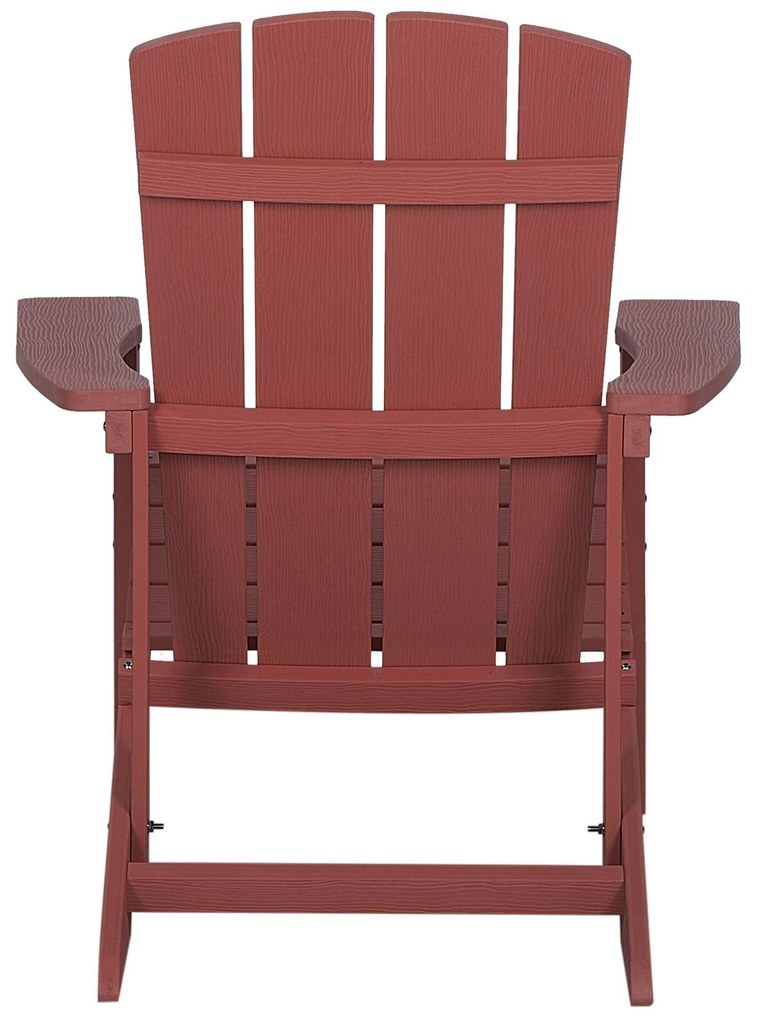 Cadeira de jardim vermelha com repousa-pés ADIRONDACK Beliani