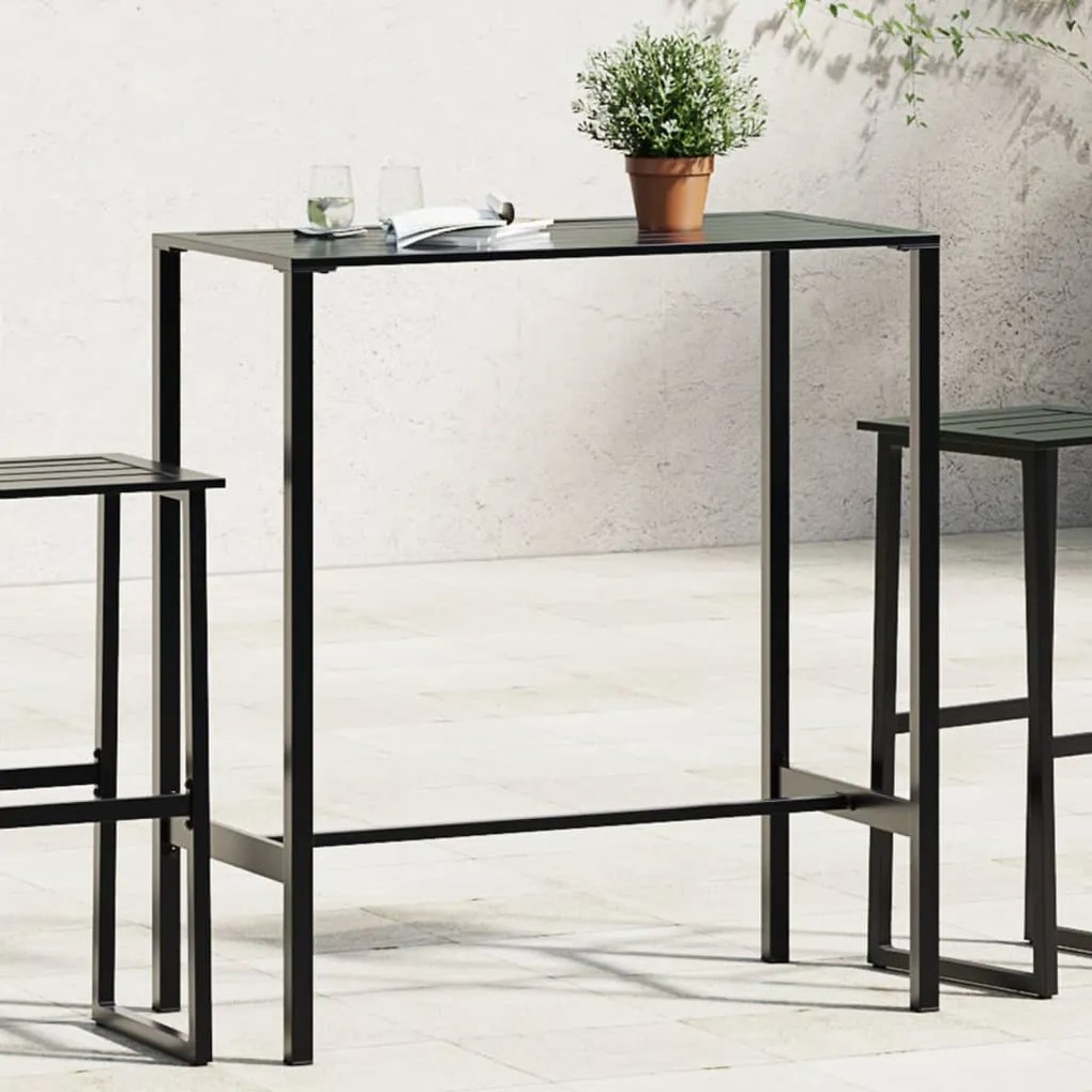 vidaXL Mesa de bar 100x50x110 cm aço revestido a pó preto