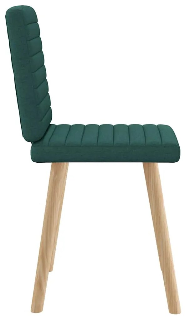 Cadeiras de jantar 2 pcs tecido verde-escuro
