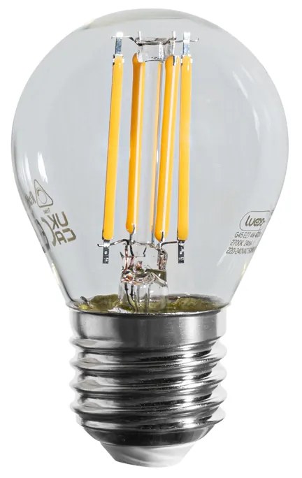 Conjunto de 5 lâmpadas de filamento LED E27 reguláveis G45 transparentes 4W 470 lm 2700K