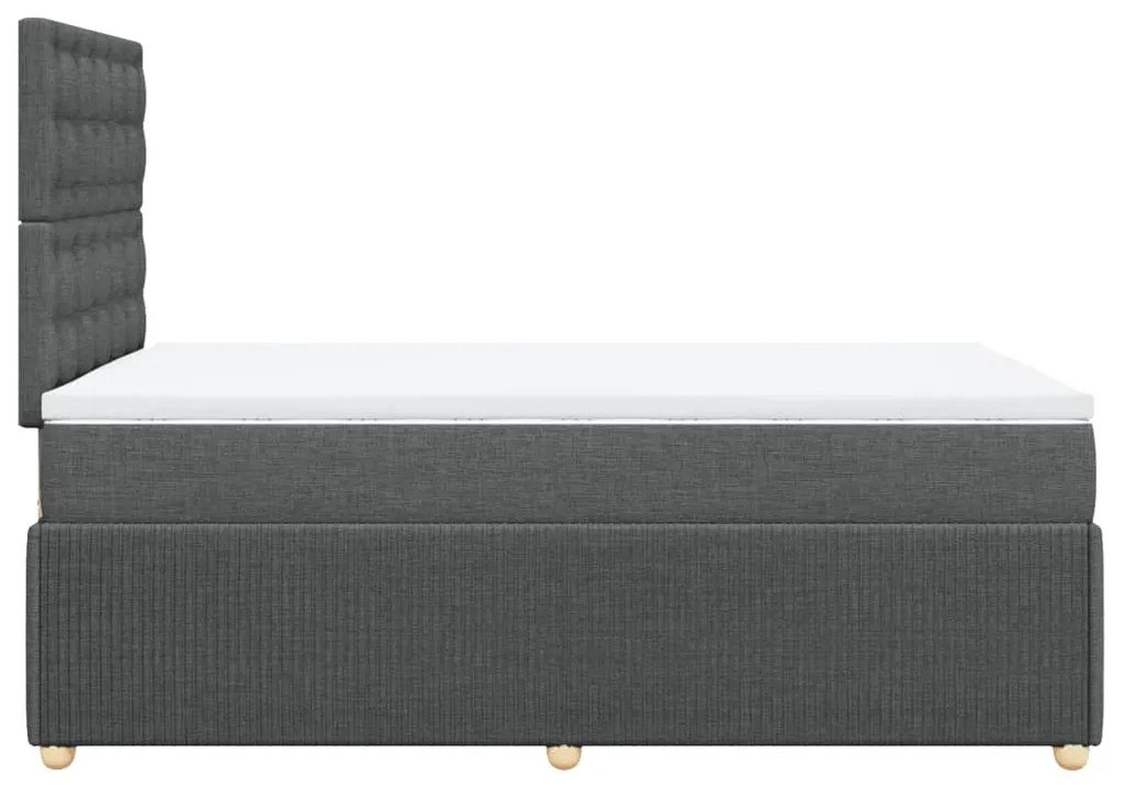 Cama boxspring com colchão 120x190 cm tecido cinzento-escuro