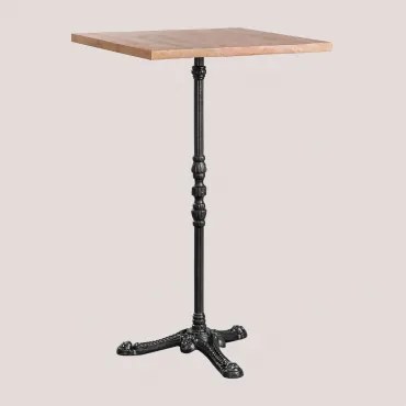 Mesa Alta De Bar Quadrada Em Madeira De Acácia Azteca Preto & ↔︎ 70 Cm - Sklum