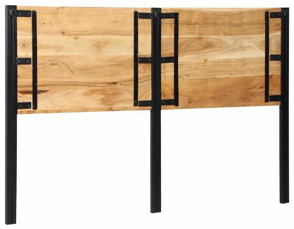 Cabeceira de cama 160 cm madeira de acácia maciça/ferro